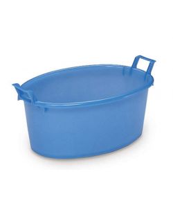 Stefanplast Bacinella Ovale in Plastica - Azzurro/Bianco - 55 cm