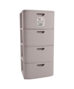 Stefanplast Cassettiera Domus 4 Cassetti Grigio 40x40x80 cm Salvaspazio