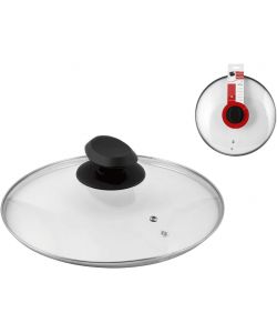 Home Coperchio rotondo 16 cm in vetro e acciaio inox argento