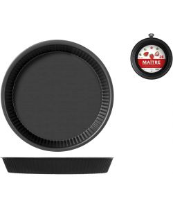 Home Stampo Crostata Antiaderente 28 cm Rotondo Nero in Metallo