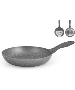 H&H Padella Antiaderente Stone Induzione 32 cm Grigio per Cottura Versatile