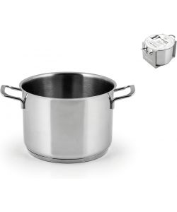 H&H Pentola in Acciaio Inox 18 cm Argento - Coperchio Incluso, 3,5 L