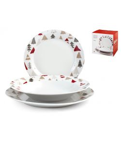 Servizio Piatti in Porcellana Winterly - Tavola Natalizia - 18 pz