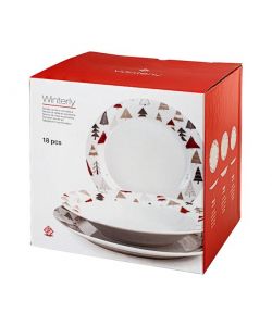 Servizio Piatti in Porcellana Winterly - Tavola Natalizia - 18 pz