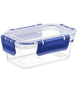 H&H Contenitore Alimentare Rettangolare 400 cc Trasparente Blu