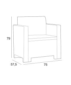 Set Salotto da Giardino Rattan Bianco Divanetto 2 Poltrone e Tavolino Contenitore - Nebraska Bica