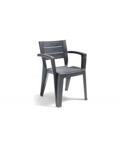 Bica Sedia Monoblocco Emma Grafite - Schienale a Doghe - 60x58x79 cm