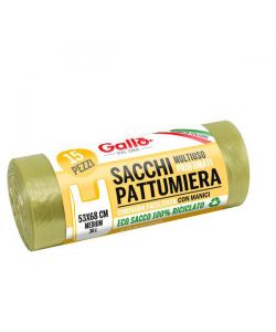 Sacco Immondizia Manici Giallo 53X 68 G 11 Pz 15 Gallo