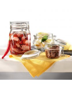 Bormioli Vaso Vetro Fido 1 lt - Barattolo Ermetico Trasparente