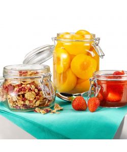 Bormioli Vaso Vetro Fido 1 lt - Barattolo Ermetico Trasparente