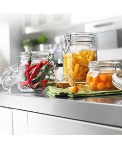 Bormioli Vaso Vetro Fido 1 lt - Barattolo Ermetico Trasparente