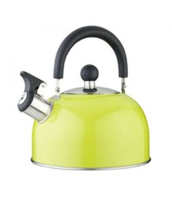 Bollitore Inox Eva 1,5L con Fischio - Manico Gommato Effetto Legno in colori assortiti