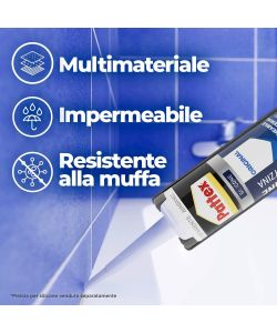 Pattex Silicone Acetico per Cucine e Sanitari - Trasparente 280 ml