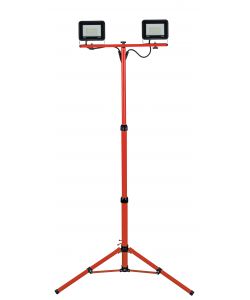 Valex Faro da Cantiere 2x30W Luce Fredda IP65 Altezza Regolabile 62-160cm