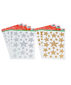 Vetrofanie Stelle Glitter Oro E Argento