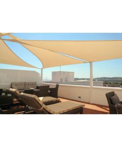 Verdelook Vela da Giardino Triangolare Beige 3,6x3,6x3,6m con Anelli