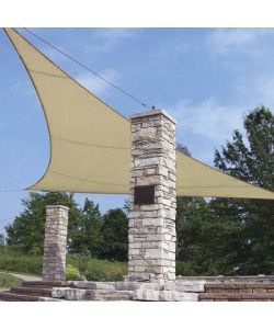 Verdelook Vela da Giardino Triangolare Beige 3,6x3,6x3,6m con Anelli