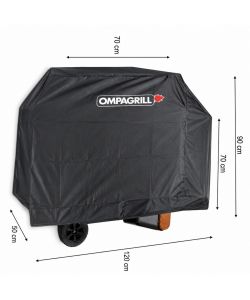 Ompagrill Telo Impermeabile Nero per Barbecue 120 x 90 cm Protezione