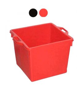 Renaudo.. CESTA RETTANGOLARE FORATA IN PLASTICA CON MANIGLIE LT40  CM56X35X31 ROSSA