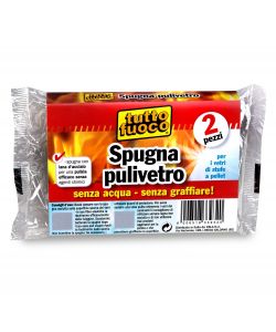 Tutto Fuoco Spugne Pulivetro 2 Pezzi in Lana d'Acciaio per Stufe