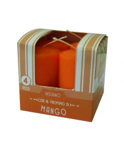 CERERIA DI GIORGIO Set 4 Candele Profumate Mango Arancione 5,5 cm