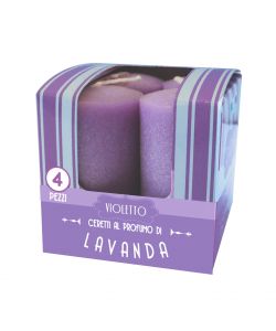 CERERIA DI GIORGIO Set 4 Candele Profumate Lavanda Viola 3x5.5 cm
