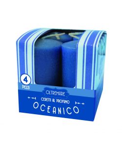 CERERIA DI GIORGIO Candele Profumate Oceanico Blu Set da 4 - 3x5,5 cm