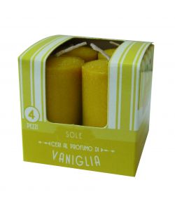 CERERIA DI GIORGIO Set 4 Candele Profumate Vaniglia Giallo 3x5,5 cm