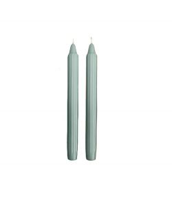CERERIA DI GIORGIO Candele decorative scanalate 25 cm verde vintage - 2 pz