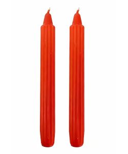 CERERIA DI GIORGIO Candele decorative rosse scanalate 25 cm - Set 2 pz