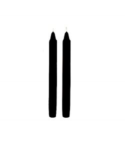 CERERIA DI GIORGIO Candele decorative scanalate Nero 25 cm Set 2 pz