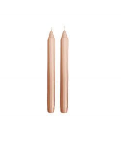 CERERIA DI GIORGIO Candele decorative scanalate 25 cm Cipria 2 pz