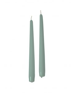 CERERIA DI GIORGIO Candele Coniche Grigio Verde 25 cm 2 Pz Decorazione