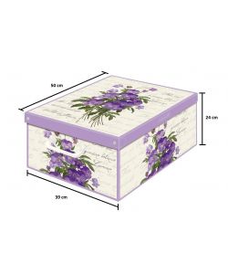Lavatelli Scatola Componibile Violette 39x50x24 cm Cartone Decorato