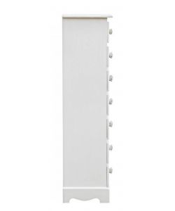 Bizzotto Cassettiera Blanc Bianco Opaco 7 Cassetti 29x23x89 cm