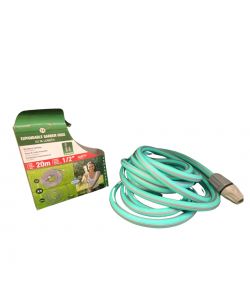 Idroeasy Kit Tubo Estensibile Verde 20 Metri - 2 Raccordi e Lancia Multifunzione