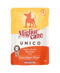Miglior Cane Mousse Tacchino 80 g - Alimento umido per cani - Wellness System