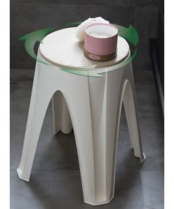 Bama Sgabello con Seduta Rotante 360° Bianco - 35x45,5 cm