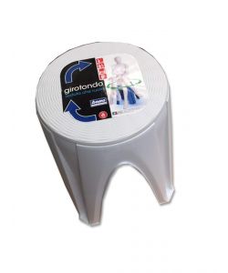 Bama Sgabello con Seduta Rotante 360° Bianco - 35x45,5 cm