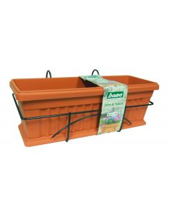 Bama Fioriera Iris 50 cm Colore Terracotta - Con Struttura e Sottovaso Resistente