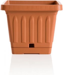 Bama Vaso per Piante 40x40 cm Terracotta con Sottovaso Autoirrigante