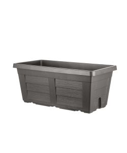 Bama Fioriera in Plastica Effetto Legno Antracite 80x40x34 cm