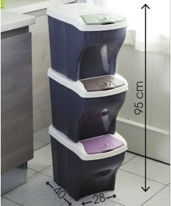 Bama Set 3 Pattumiere Raccolta Differenziata - Assortiti - 20 l