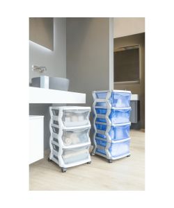 Bama Mobiletto 3 Cassetti Bianco 36x40x62 cm con Ruote Pivottanti