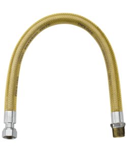 Idrobric Tubo Flessibile Gas 1/2' MF 200 cm Acciaio Inox Guaina Gialla