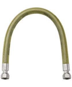 Tubo flessibile gas giallo 1500 mm 1/2' FF acciaio inox EN 14800