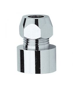 IDRO-BRIC Nipple Femmina Calotta Conica Ottone Cromato 1/2' x 3/8' x 10