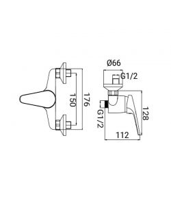 Idrobric Miscelatore Doccia Mia Cromato - Monocomando 40 mm