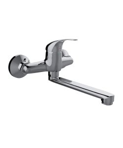 Fast Rubinetto Monocomando a Muro per Lavello Cromo Bocca Girevole � 35 mm