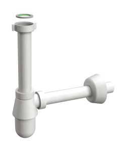 Sifone a bottiglia ABS bianco per lavabo 1'1/4 diametro 32 mm